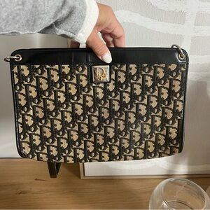 Classic Black and Brown Monogram Shoulder Bag